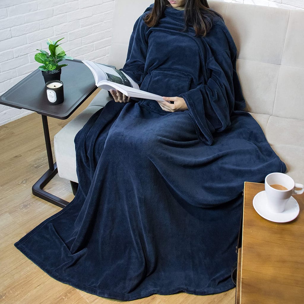 PAVILIA Premium Fleece Blanket with Sleeves