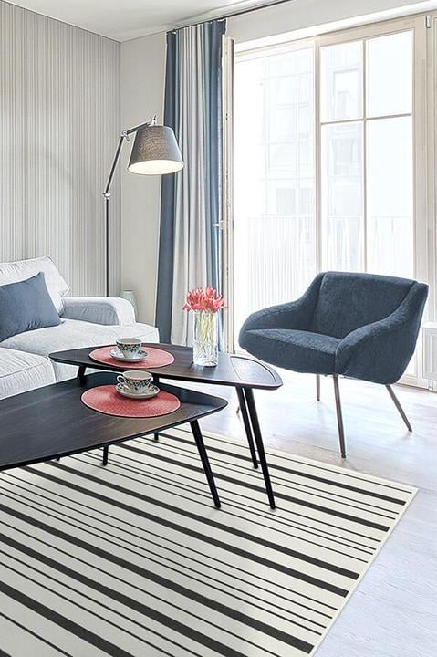 Hudson Stripe Black Rug