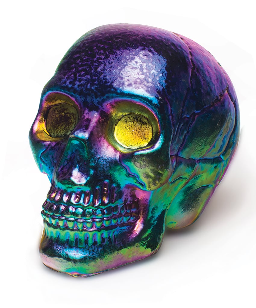 Iridescent Oil Slick Skull