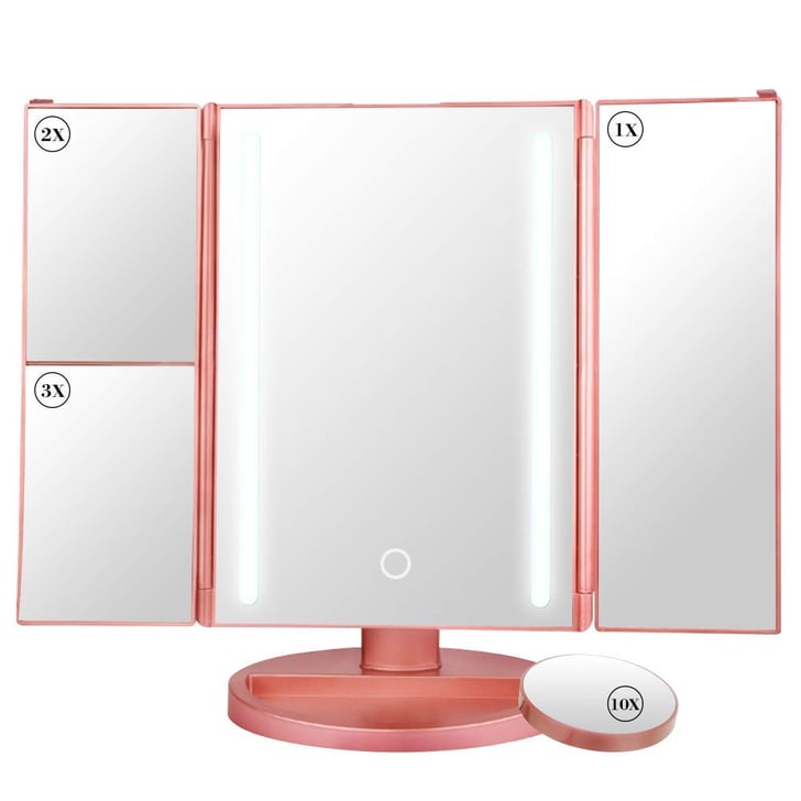 TriFold LED Lighted Mirror Best Makeup Mirrors For Your Dorm Room