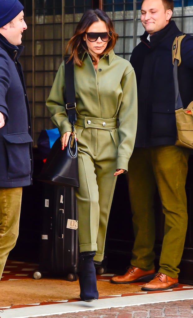 Victoria Beckham Green Jumpsuit November 2018