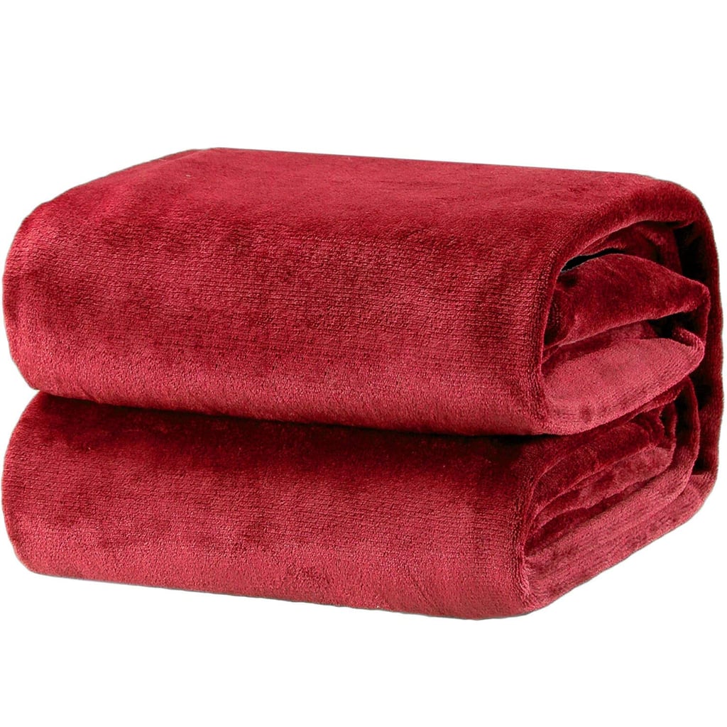 Bedsure Flannel Fleece Luxury Blanket in Burgundy (18) Bestselling