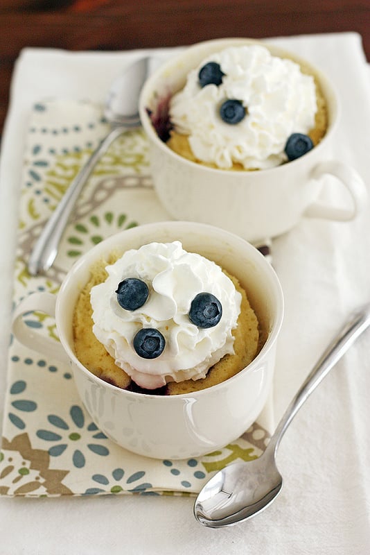 Blueberry White Chocolate Mug Cake