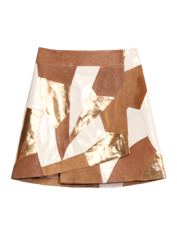 Rodarte x & Other Stories Patchwork Leather Miniskirt ($295)