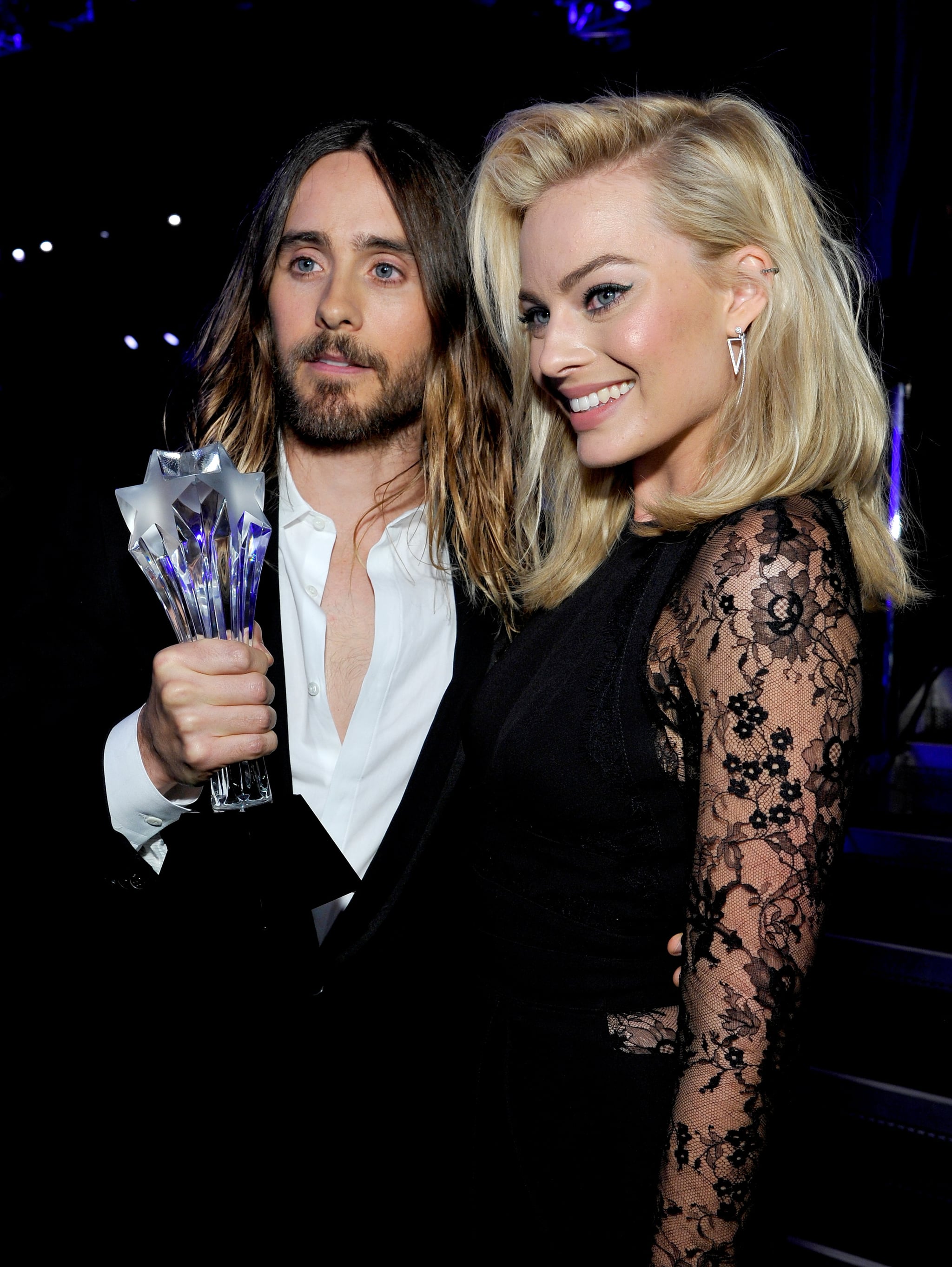 Margot Robbie Was Jared Leto S Arm Candy As He Posed With His Award The Real Fun Happens Off Stage At The Critics Choice Awards Popsugar Celebrity Photo 20
