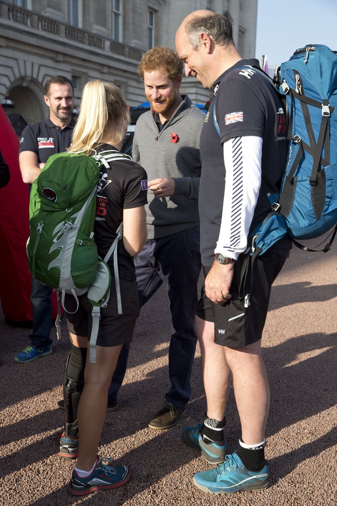Prince Harry Meets Veterans From the Walk of Britain