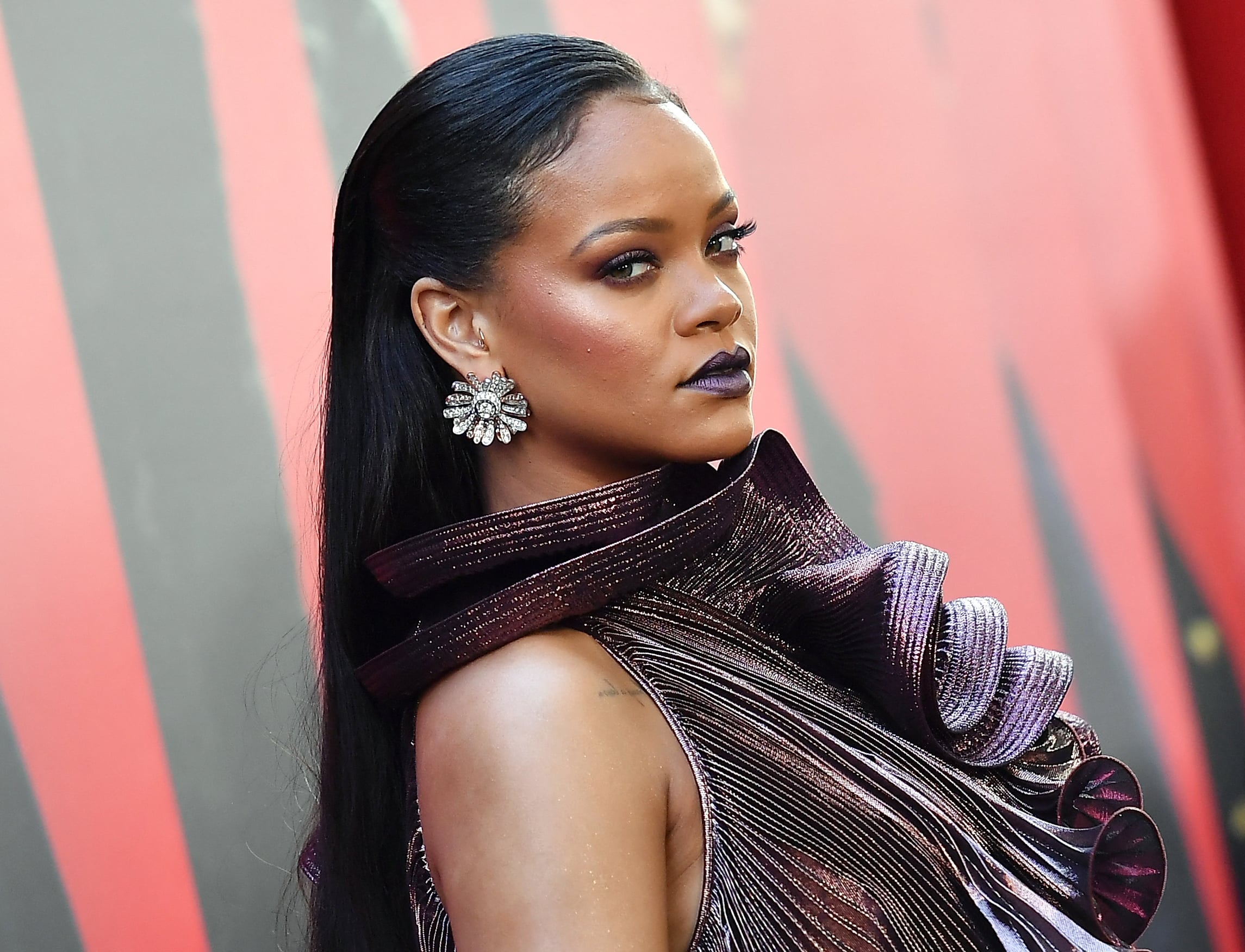 Rihanna Paired Her Vintage Silk Robe With Strappy Heels