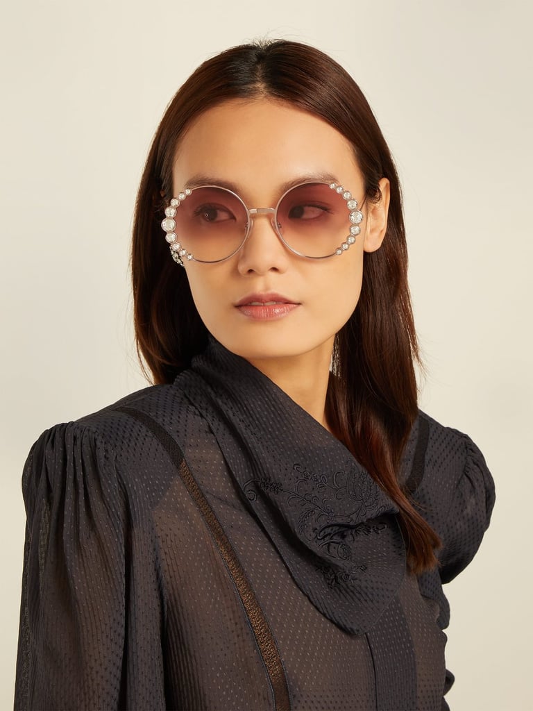 Fendi Crystal Embellished Round-Frame Sunglasses