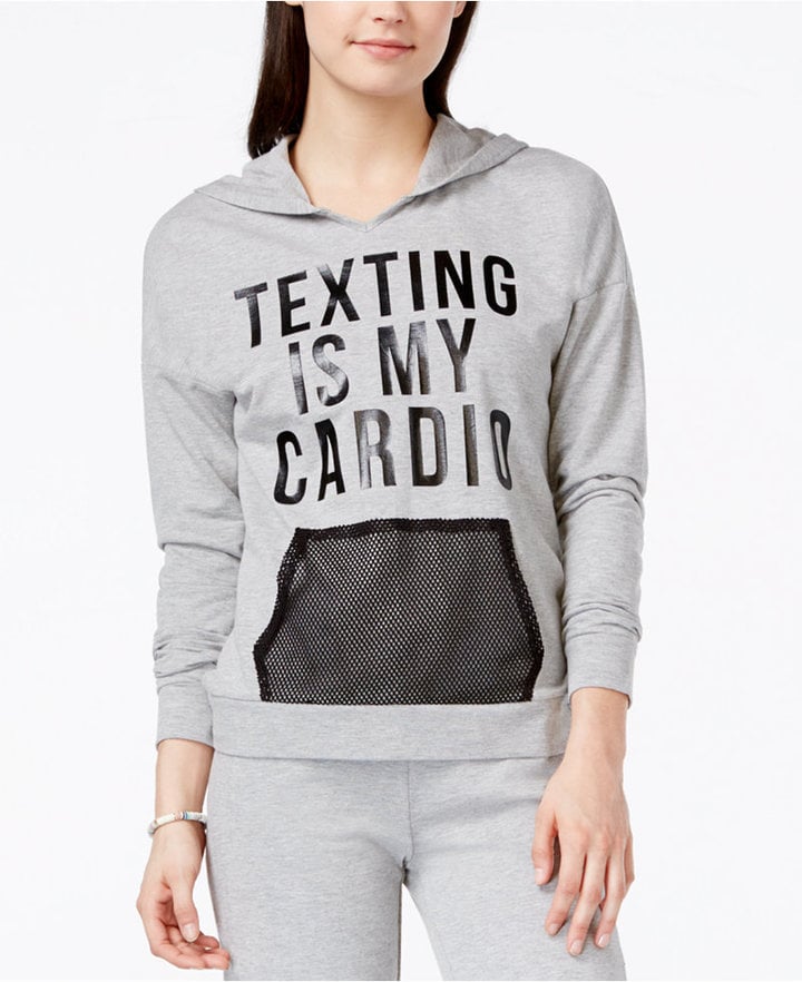Material Girl Juniors' Texting Mesh-Pocket Graphic Pullover Hoodie, Only at Macy's ($40)