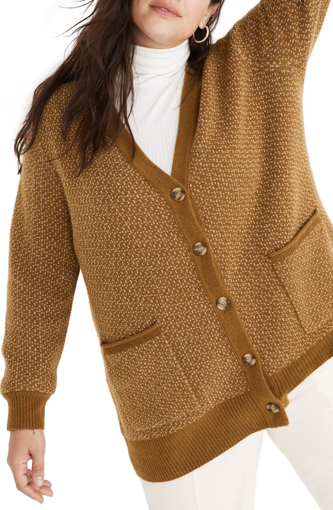 Madewell Bird's Eye Maysfield Cardigan Sweater