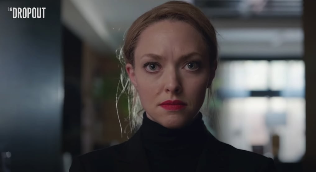 Amanda Seyfried as Elizabeth Holmes in "The Dropout"