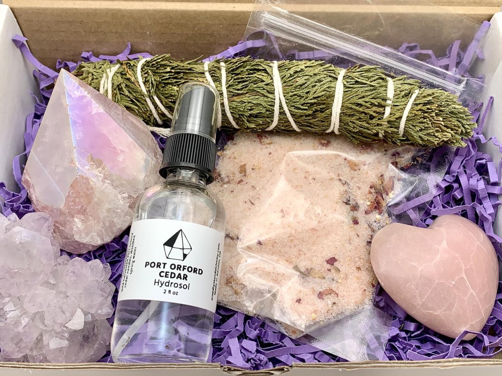 Crystal Healing Self Care Gift Basket