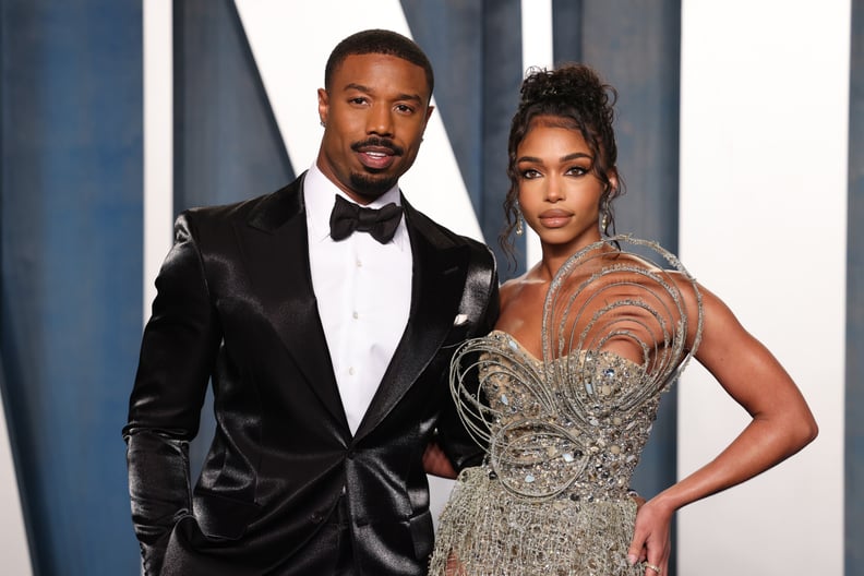 Lori Harvey and Michael B. Jordan at the Vanity Fair Oscars Party 2022