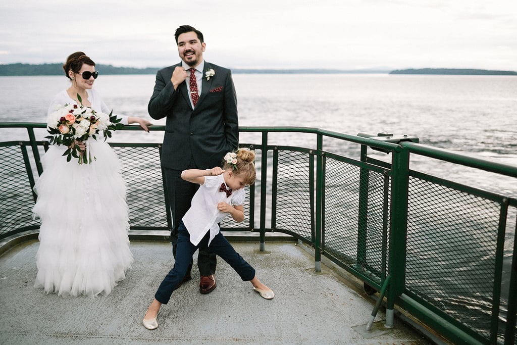 Little Girl Is Ring Bearer in Mom's Wedding