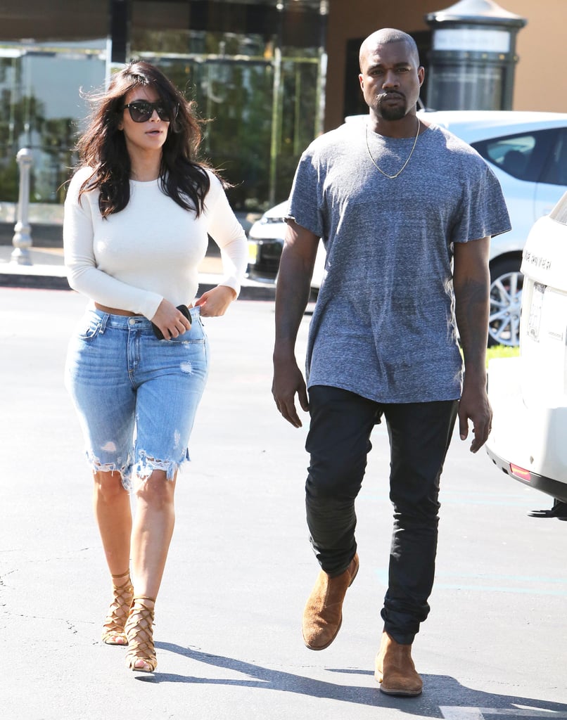 Kim Kardashian in a Backless White Shirt | Photos