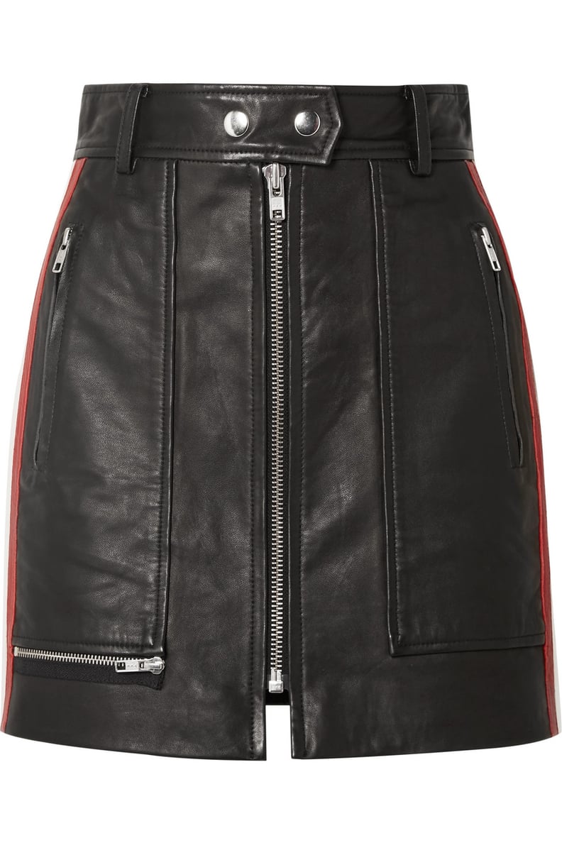 Shop Karlie's Skirt: Isabel Marant Étoile Alynne Striped Leather Miniskirt