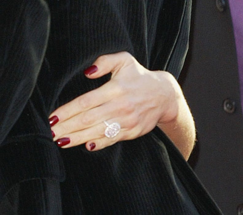 Victoria Beckham's Engagement Rings: The Pink Diamond With Halo Setting