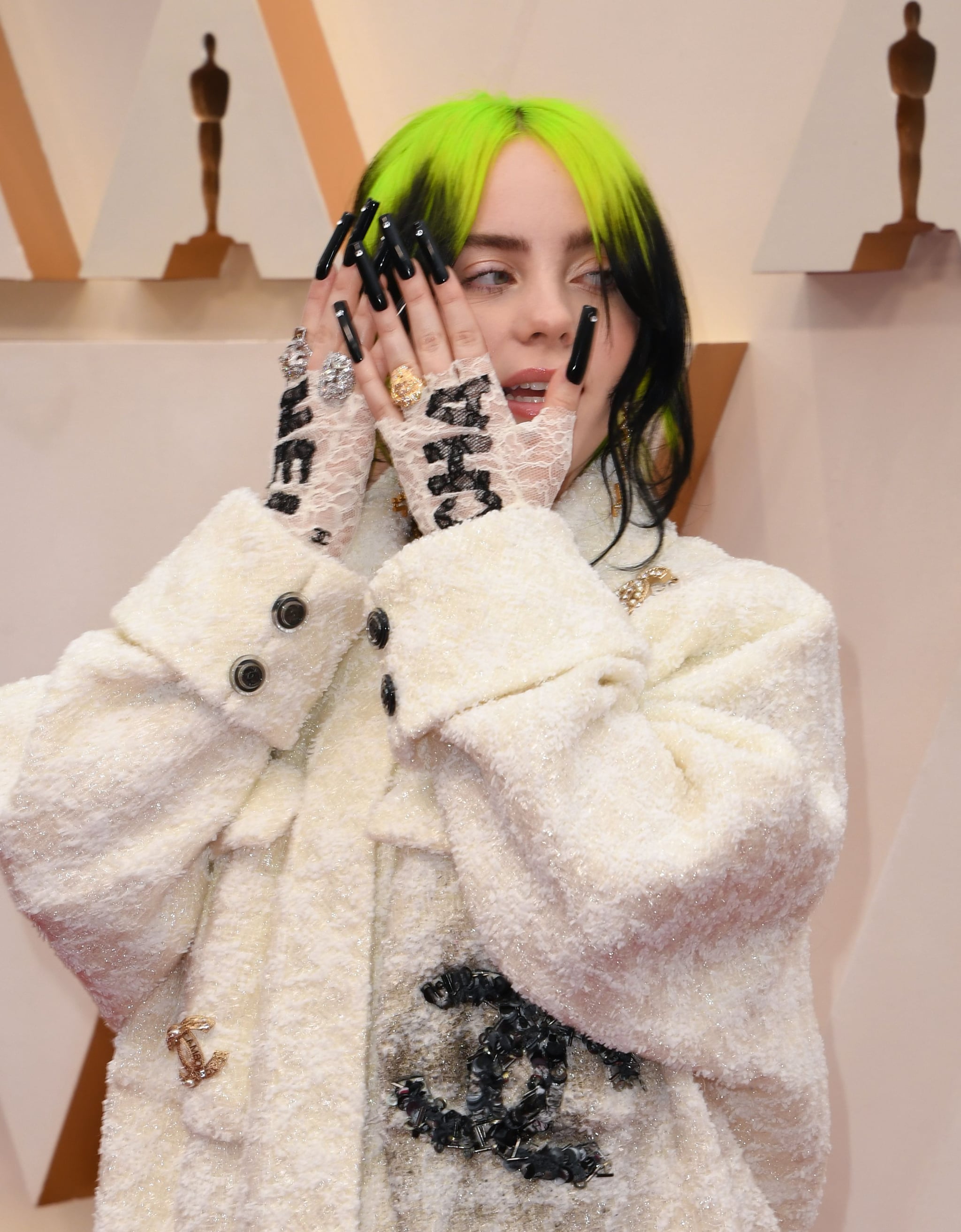 Billie Eilish's White Chanel Tweed Suit at the 2020 Oscars |