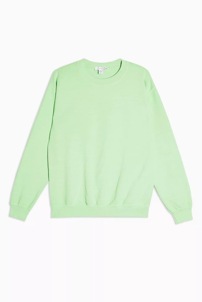 Topshop Fluorescent Green Sweatshirt