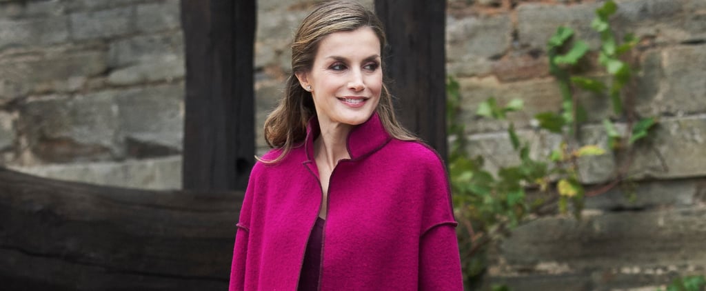 Queen Letizia's Marcos Luengo Pink Coat October 2016