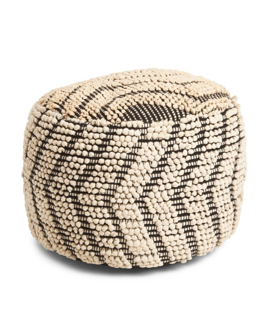 Made in India Woven Texture Pouf