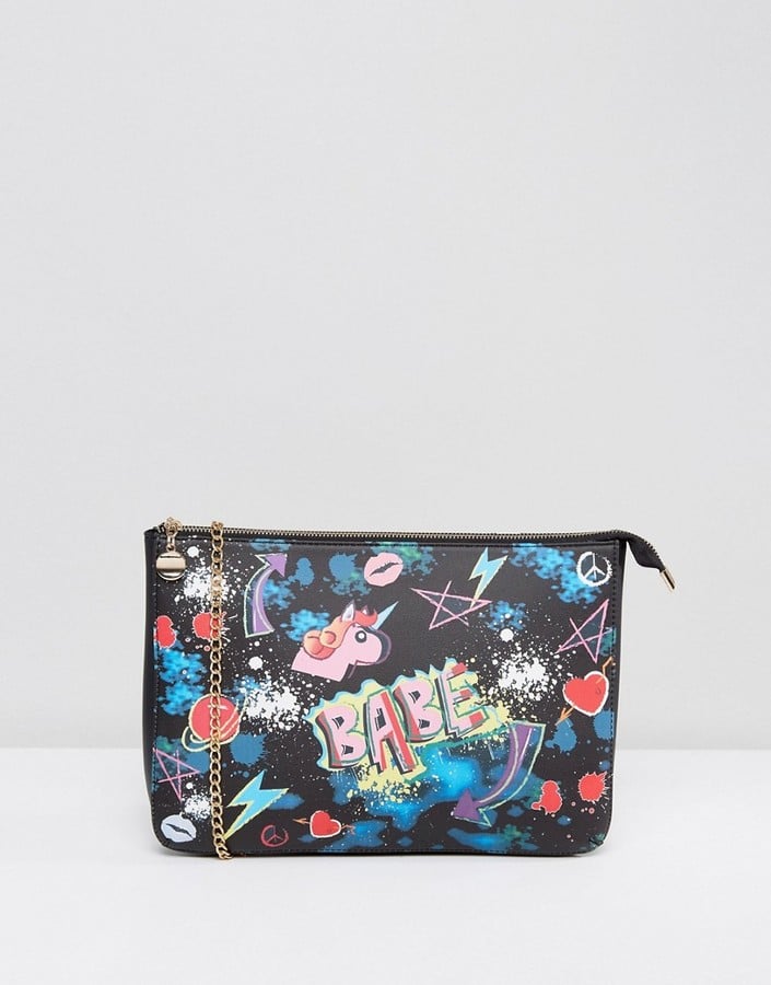 Graffiti clutch bag clearance