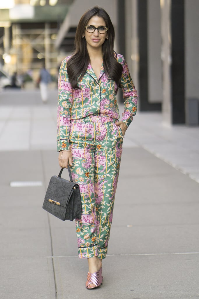 . . . While this stylish attendee wore the matching set in New York.