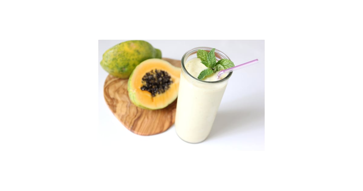 Papaya Mint Smoothie HighProtein Smoothies POPSUGAR Fitness Photo 3