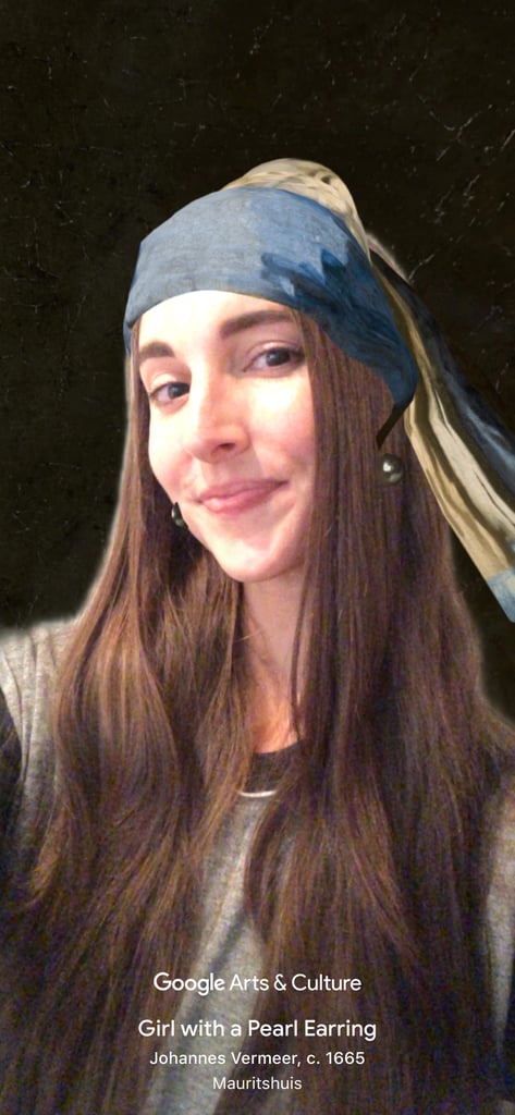 What the Johannes Vermeer "Girl With a Pearl Earring" Filter Looks Like