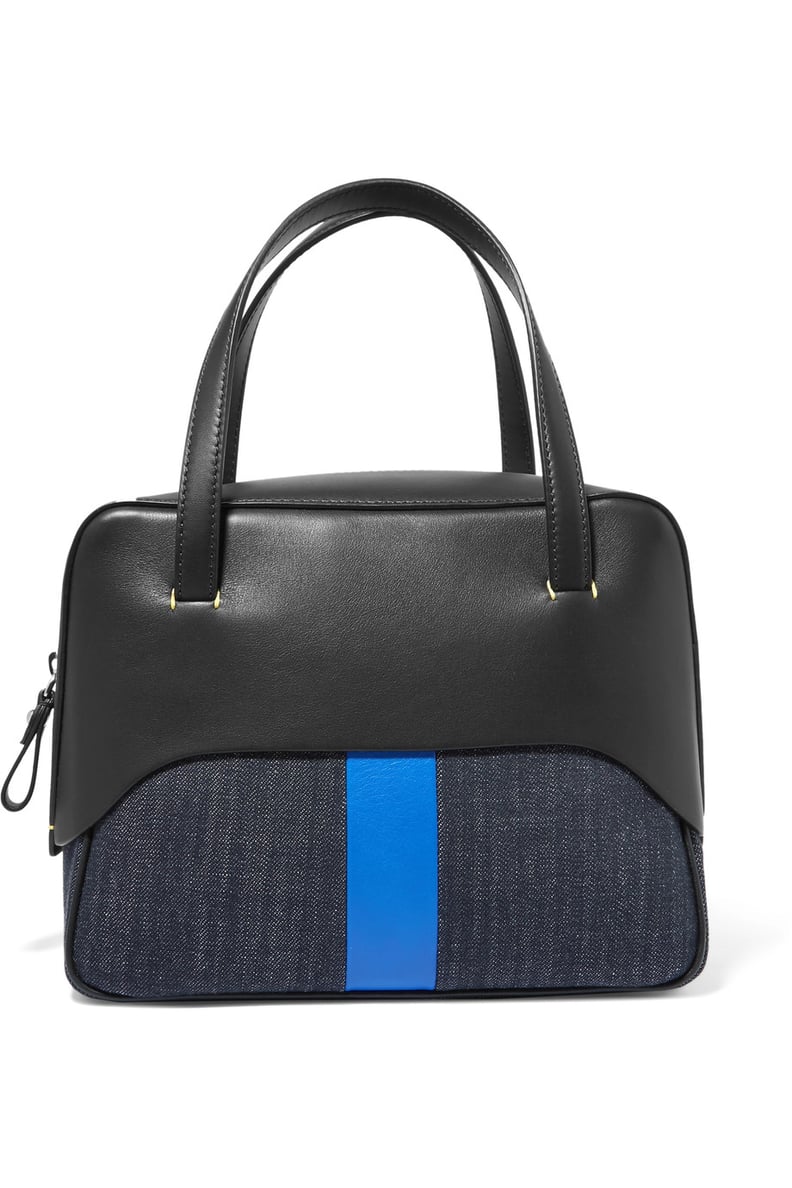 Tibi Mignon Denim and Leather Tote