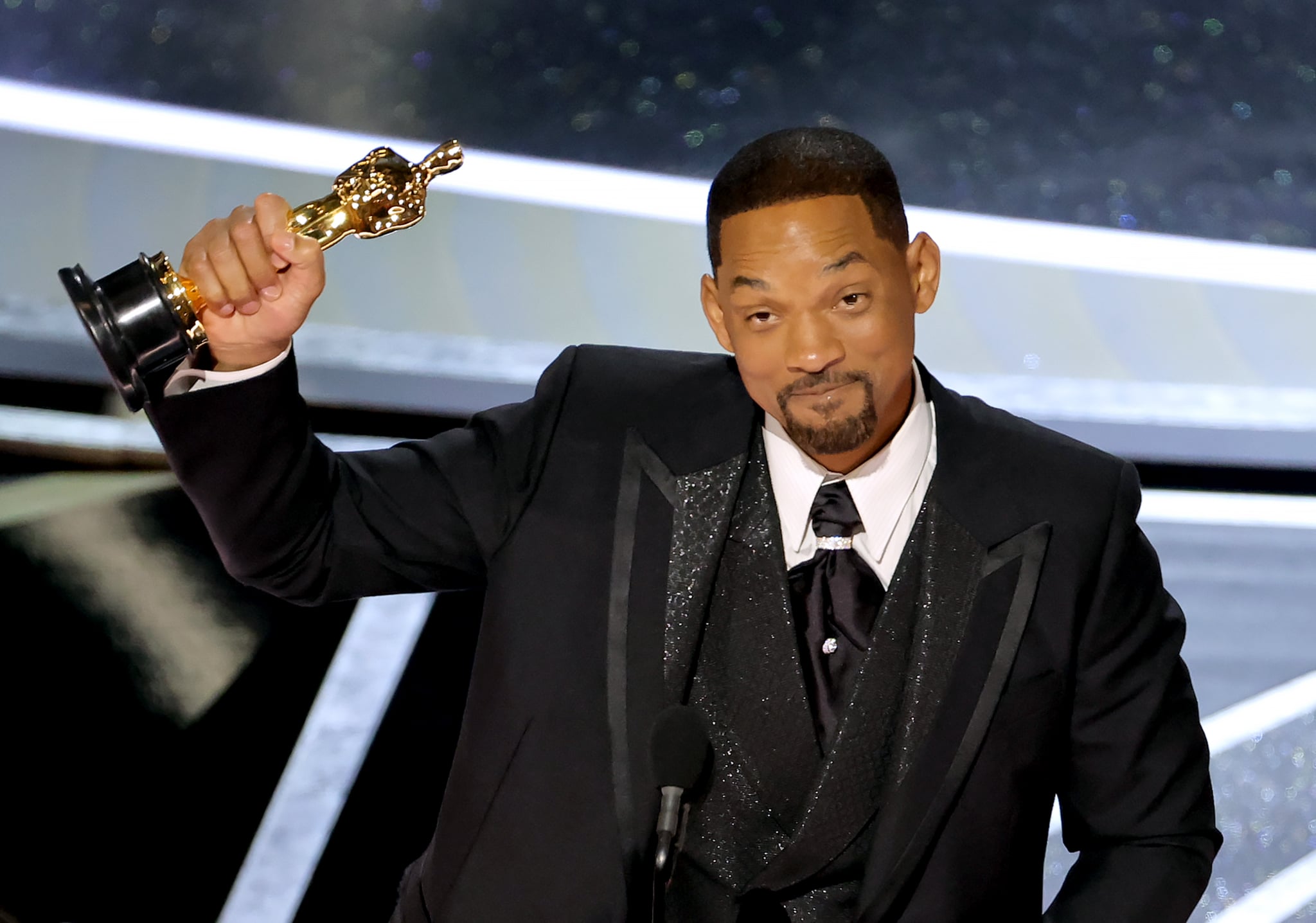 HOLLYWOOD, CALIFORNIA - MARCH 27: Will Smith accepts the Actor in a Leading Role award for 'King Richard' onstage during the 94th Annual Academy Awards at Dolby Theatre on March 27, 2022 in Hollywood, California. (Photo by Neilson Barnard/Getty Images)