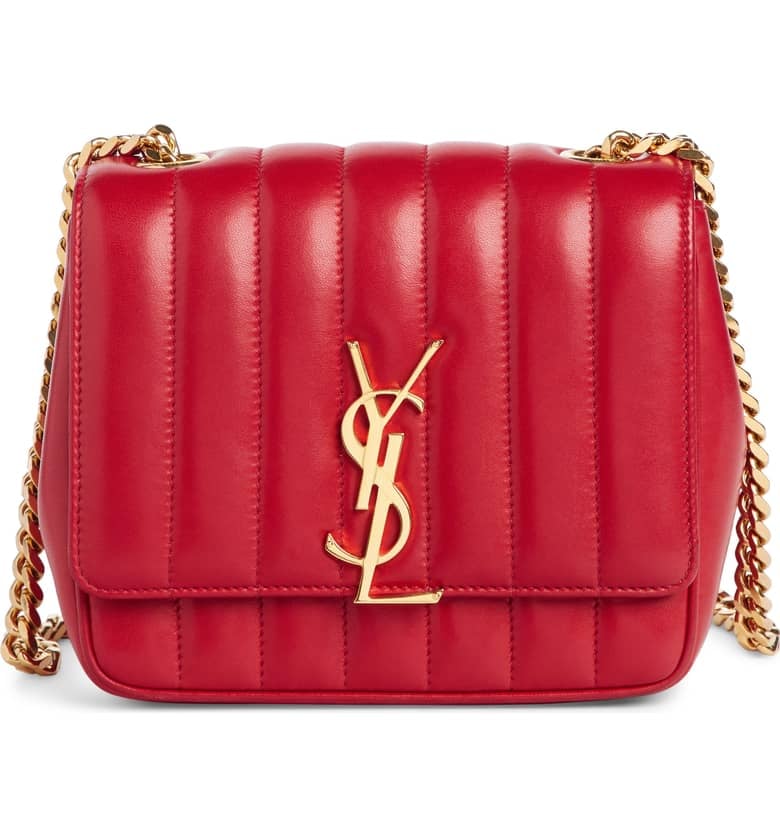 Saint Laurent Small Vicky Quilted Lambskin Leather Crossbody Bag