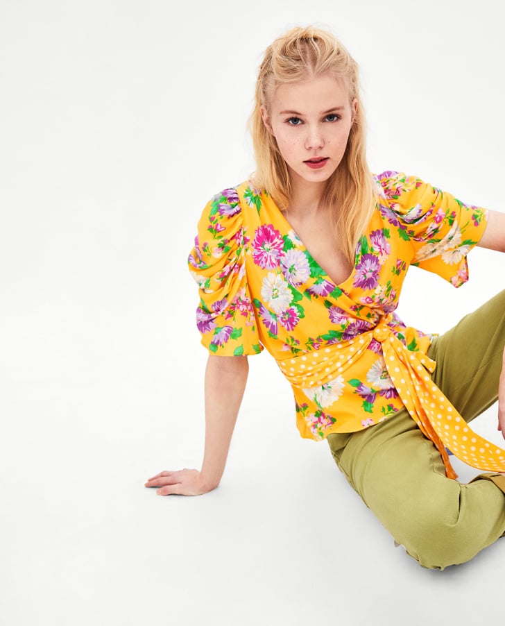 Zara Floral Top With Polka Dots Best Work Tops From Zara POPSUGAR Fashion Photo 7