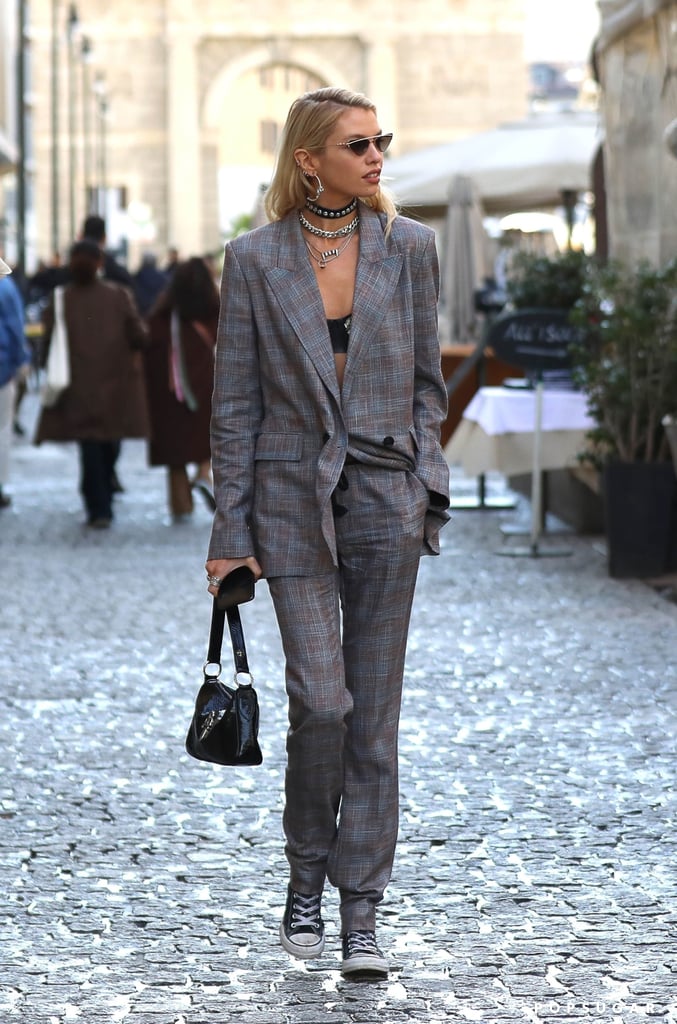 Stella Maxwell's Street Style at Milan Fashion Week