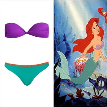 Ariel the Little Mermaid or Skipper Barbie Doll Panties Swim Suit Bottoms  Green