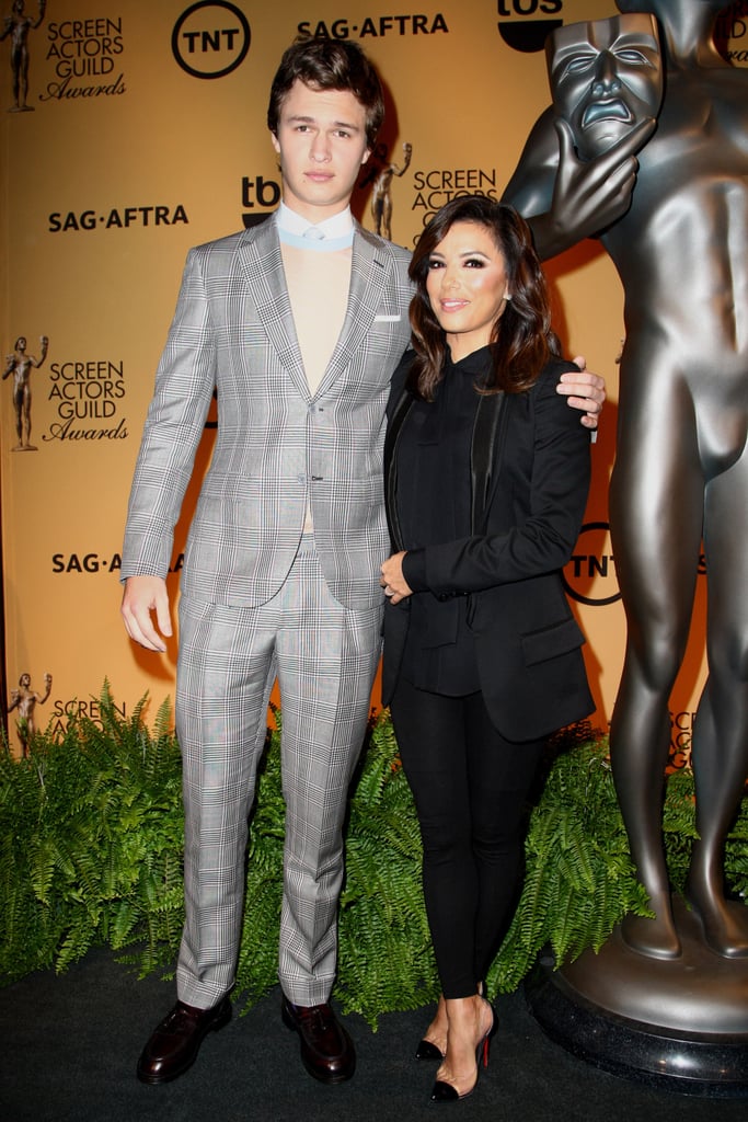 Ansel Elgort and Eva Longoria joined forces at the Screen Actors Guild Awards nominees announcement  in LA on Wednesday.