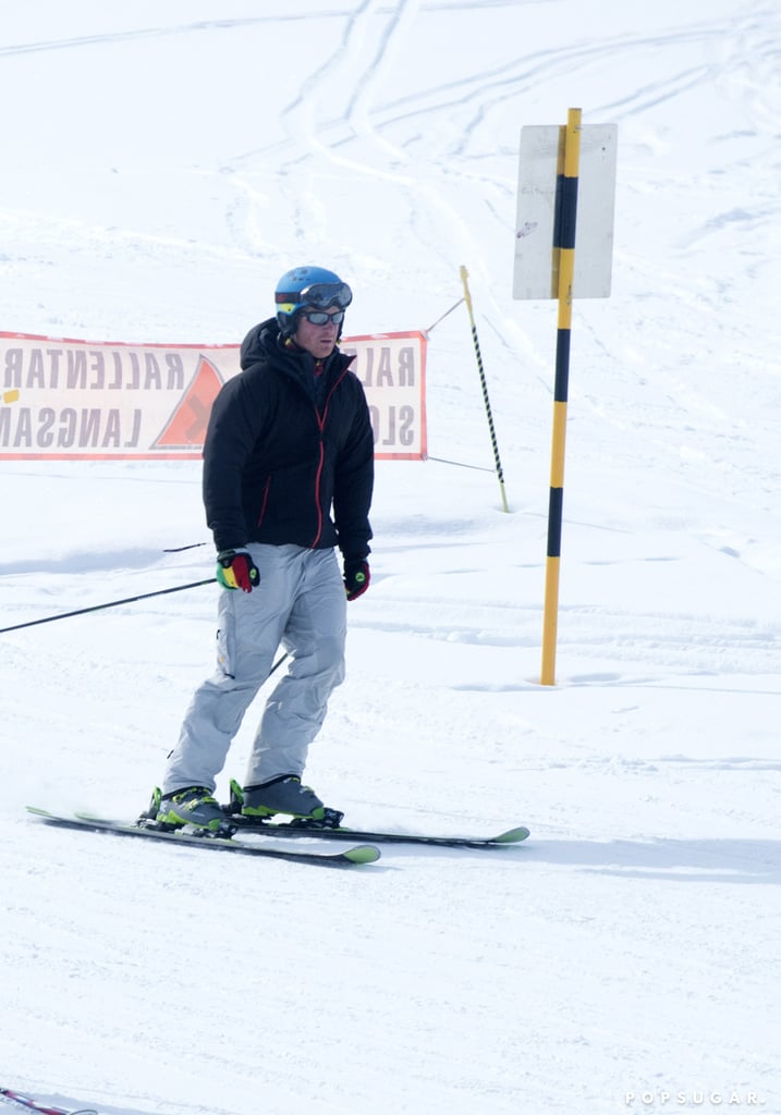 Prince Harry showed off his skiing skills in Switzerland on Monday.
