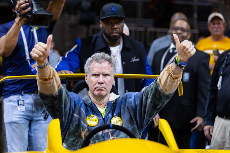 INDIANAPOLIS, IN - MARCH 06: Will Ferrell is introduced to the crowd before the Indiana Pacers and Philadelphia 76ers game at Gainbridge Fieldhouse on March 6, 2023 in Indianapolis, Indiana. NOTE TO USER: User expressly acknowledges and agrees that, by do
