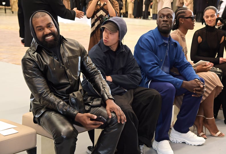 Kanye West, Stormzy, and Melissa Holdbrook-Akposoe at the Burberry Spring/Summer 2023 Show