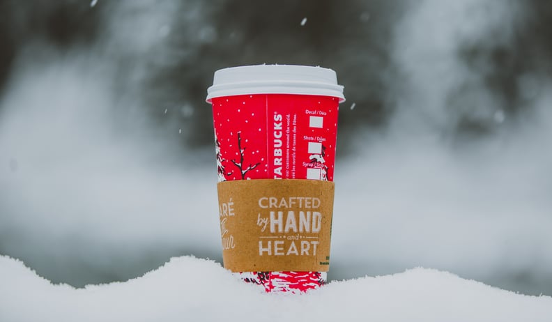 Sip out of festive red cups from Starbucks.