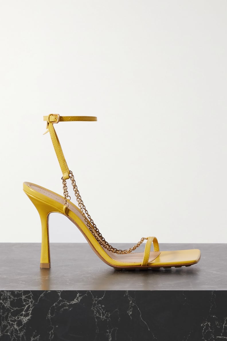 Bottega Veneta Yellow Chain-Embellished Leather Sandals