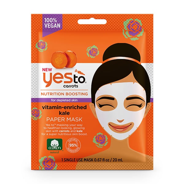 Yes To Carrots Single Use Vitamin-Enriched Paper Mask
