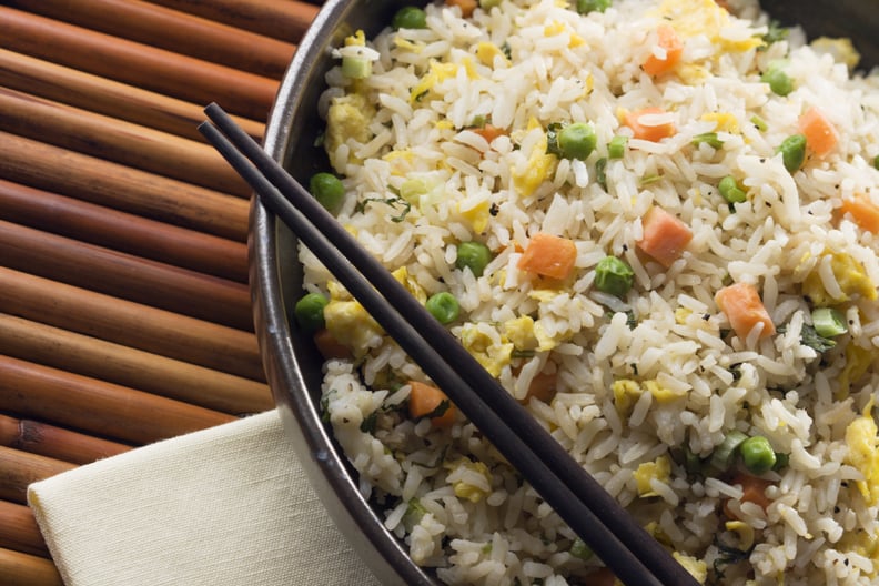 Subject: Traditional authentic Chinese Fried rice served in a bowl.