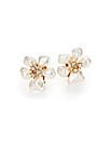 Kenneth Jay Lane Faux Pearl & Crystal Flower Clip-On Earrings