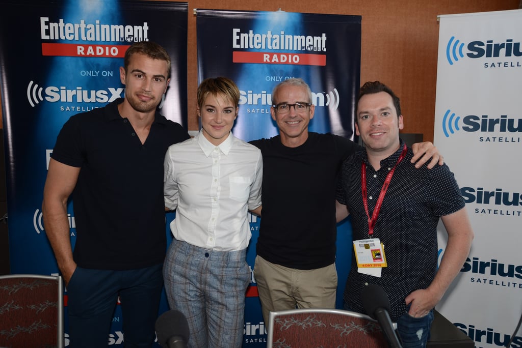 Theo James and Shailene Woodley popped up for an interview on SiriusXM's Entertainment Weekly Radio Channel on Saturday.