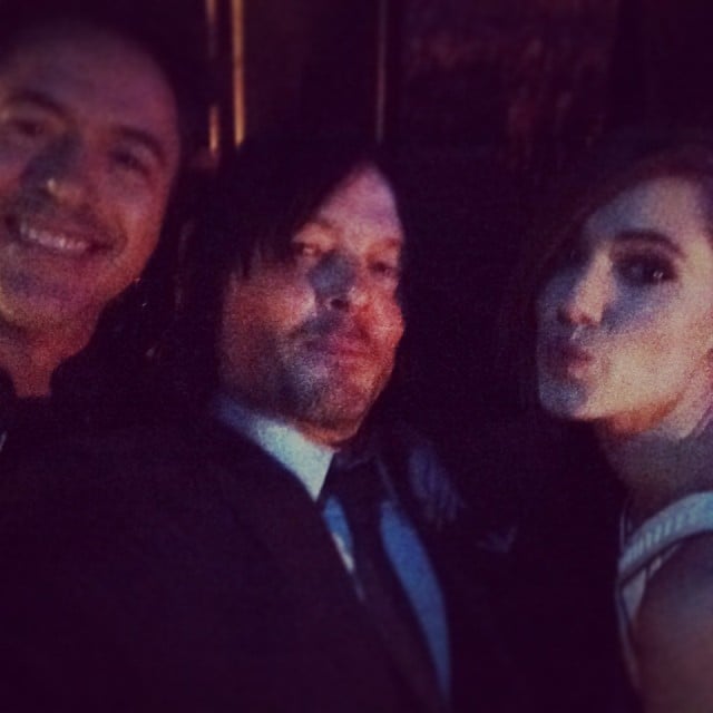 Norman Reedus snapped a selfie with fellow presenter Allison Williams and Robert Downey Jr.
Source: Instagram user bigbaldhead