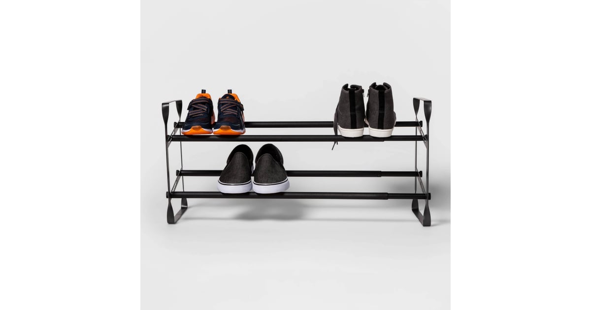 TwoTier Expandable Shoe Rack in Gunmetal Best Organization Products