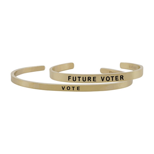 Mommy & Me Vote Bracelet Set, Gold