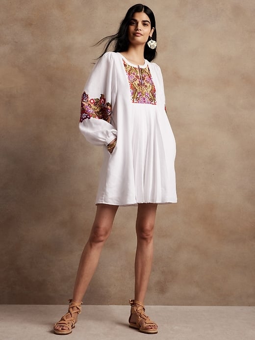 Banana Republic Embroidered Mini Dress