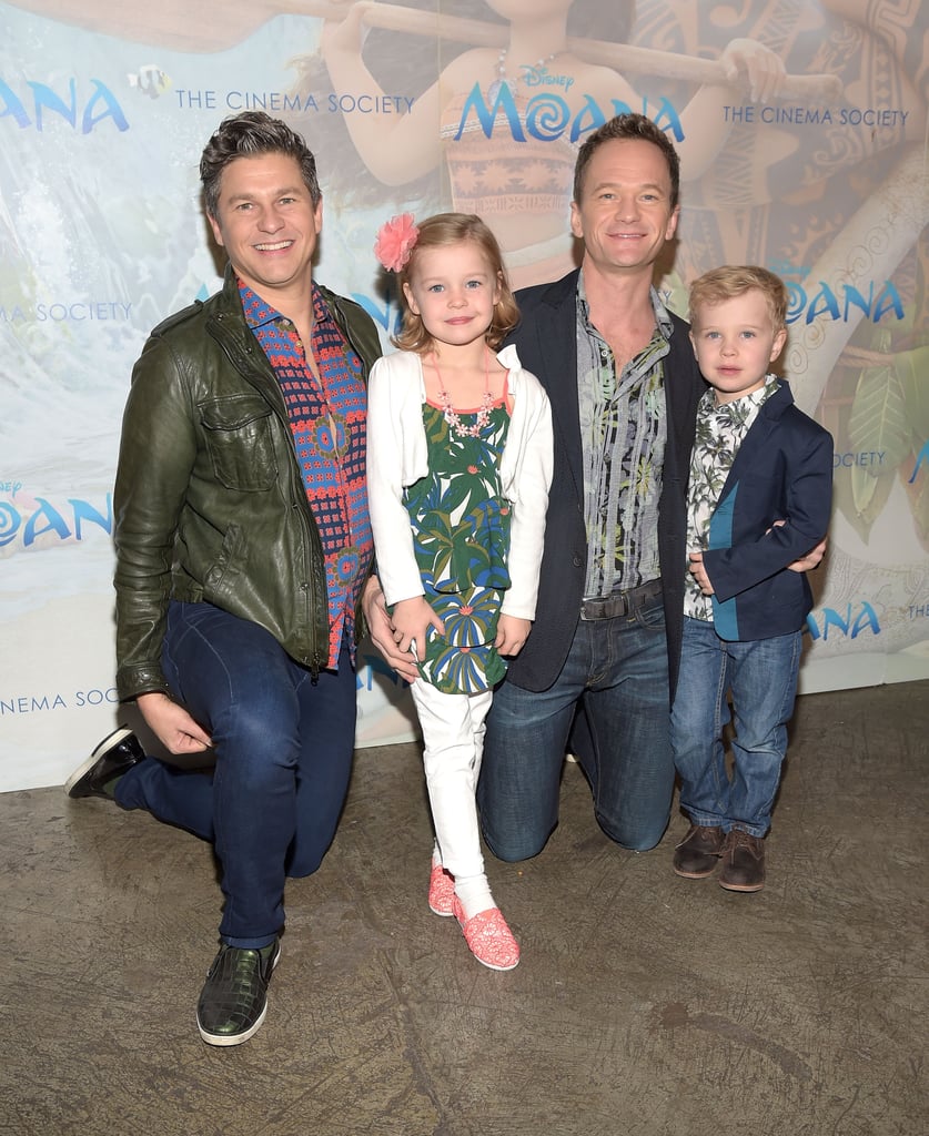 Neil Patrick Harris and husband David Burtka took their kids, Harper and Gideon, to the NYC screening of Disney's Moana on Sunday afternoon. The adorable foursome gathered together on the red carpet and flashed their sweet smiles for photographers. Also in attendance were Liev Schreiber, his two kids Alexander (who goes by Sasha) and Samuel, and Jason Biggs, who brought along wife Jenny Mollen and son Sid. The film, which hits cinemas on Dec. 2, follows the story of a teenage girl (Auli'i Cravalho) who teams up with a demigod named Maui (Dwayne Johnson) to search for a fabled island. Earlier this week, Dwayne attended the world premiere for the movie shortly before being crowned People's Sexiest Man Alive.